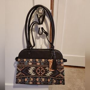 Beautiful Brown and Multicolor Patterned Women's Bag